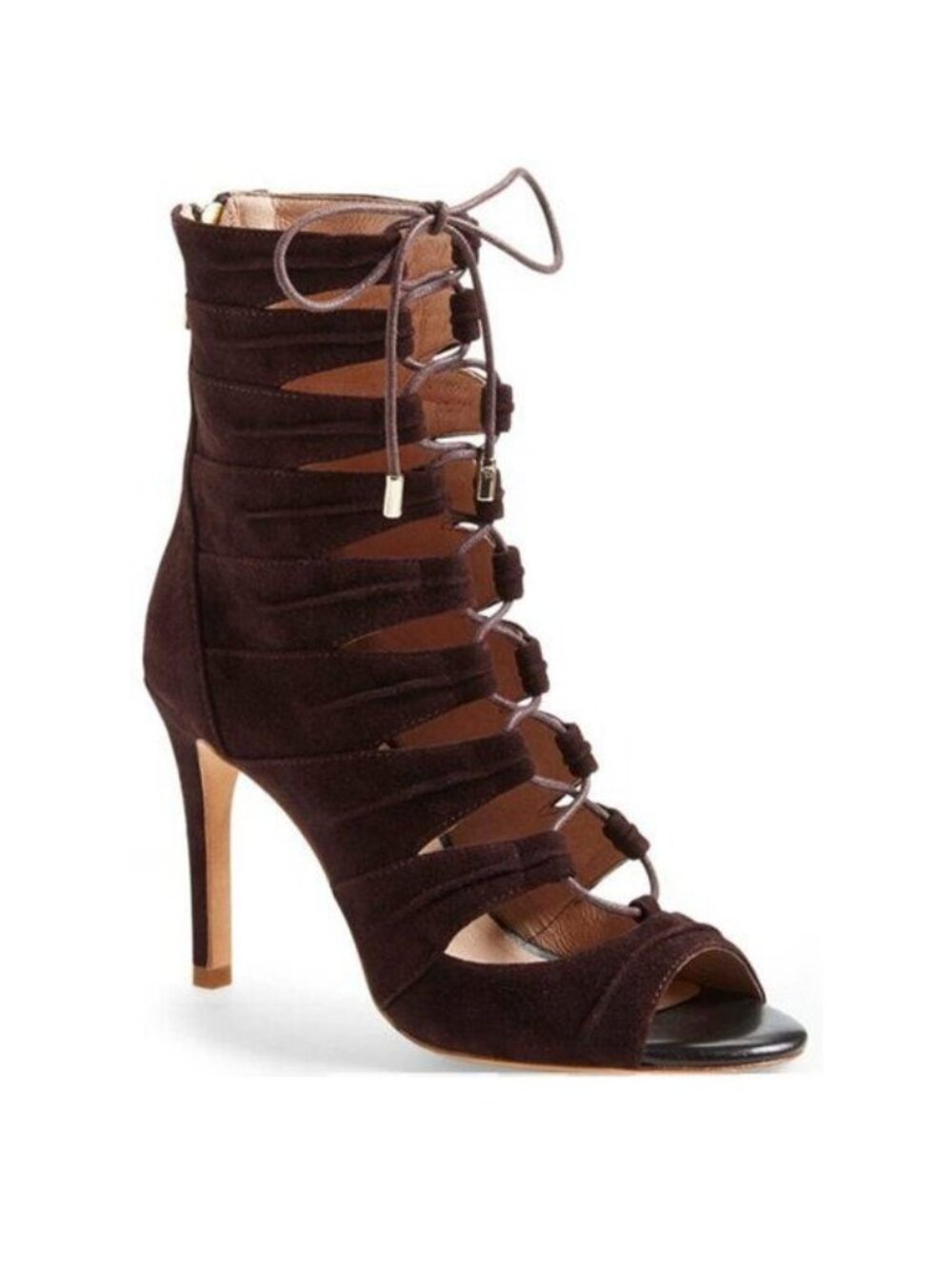 Joie Anja Open Toe Suede Lace Up Gladiator Bootie Sandals Shoes Sz EU 38 Brown - Picture 13 of 13